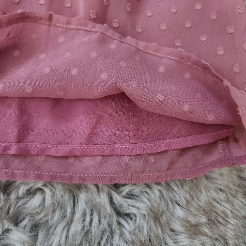 Unbranded Smocked Top Swiss Dot Textured Tank Top Pink Women's Size XL - Picture 3 of 8